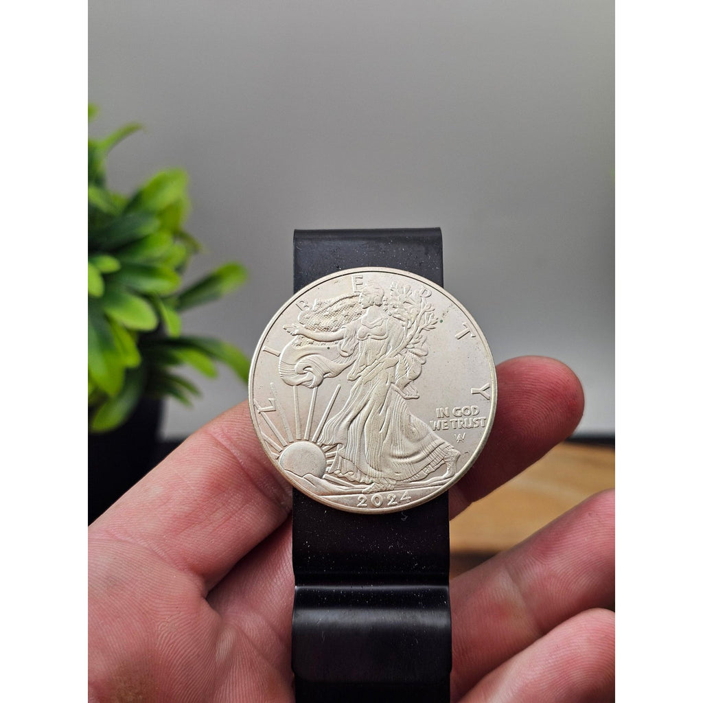 Liberty Dollar Money Clip w/ Replica Silver Eagle Coin