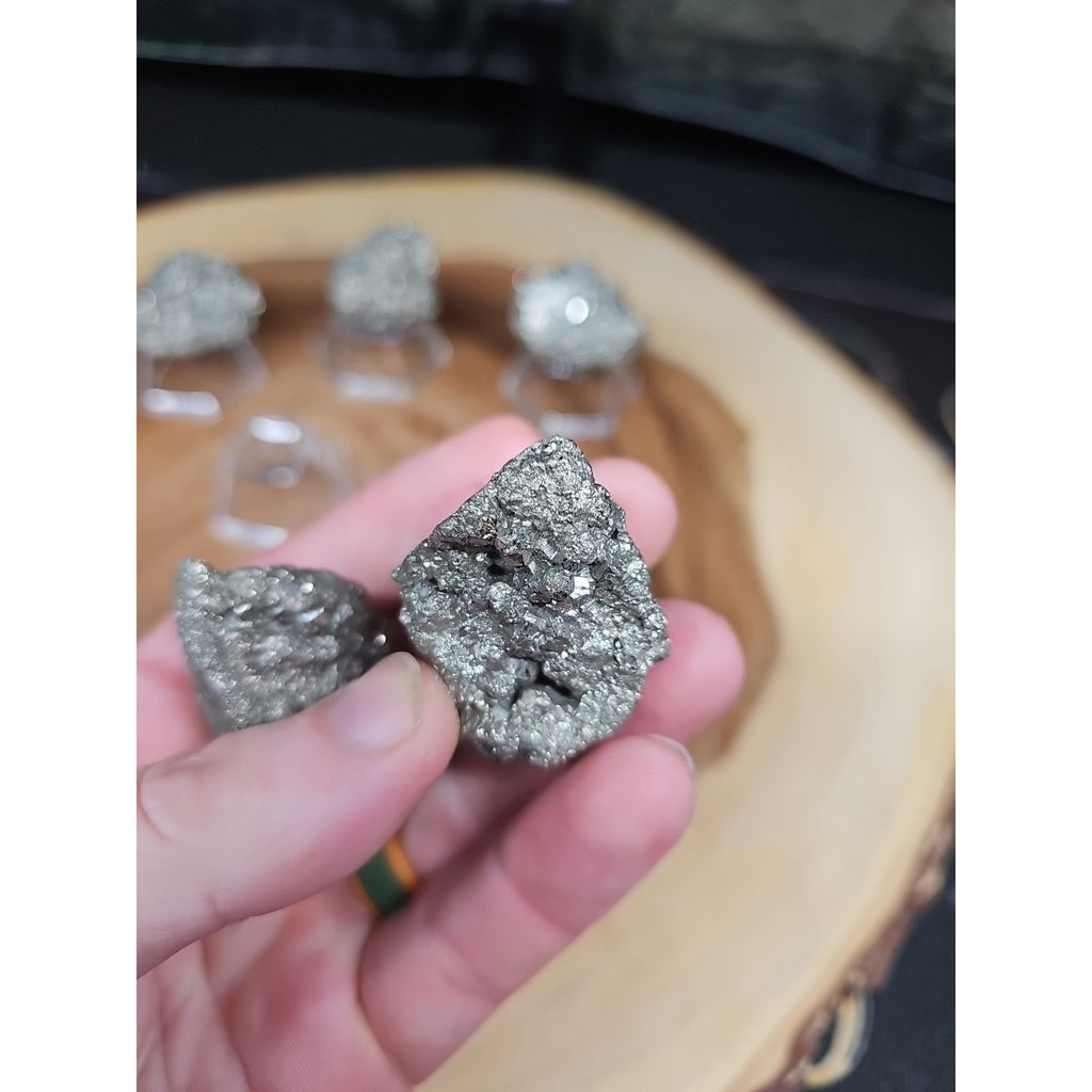 Quartz Pyrite Clusters Mineral 60-65 gr Each W/stand by CrystalCloud Company