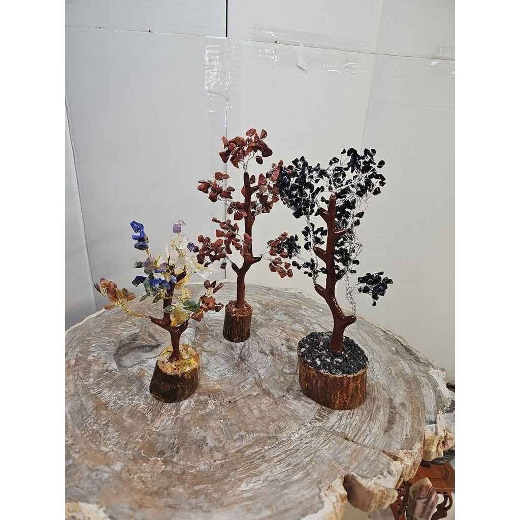Crystal Gemstone Bonsai Tree — Carnelian, Amethyst & Quartz on Gold Branches | CrystalCloud Company by CrystalCloud Company