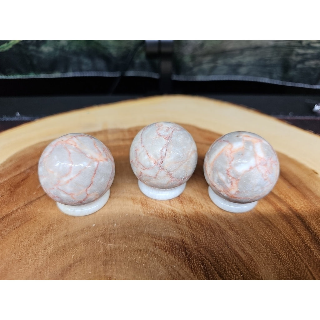 1each Natural Quartz Crystal Jasper Sphere Ball Healing 40mm W/ring Stand Random by CrystalCloud Company