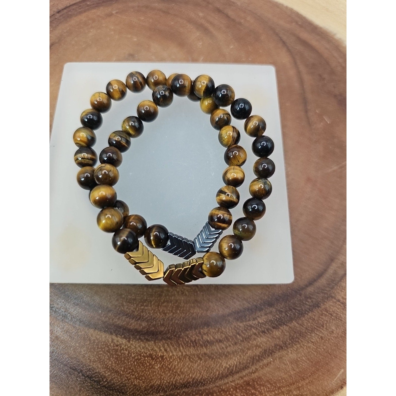 1 Handmade 8mm Mixed Natural Gemstone Tigers Eye Stretchy Bracelet Reiki Chakra by CrystalCloud Company