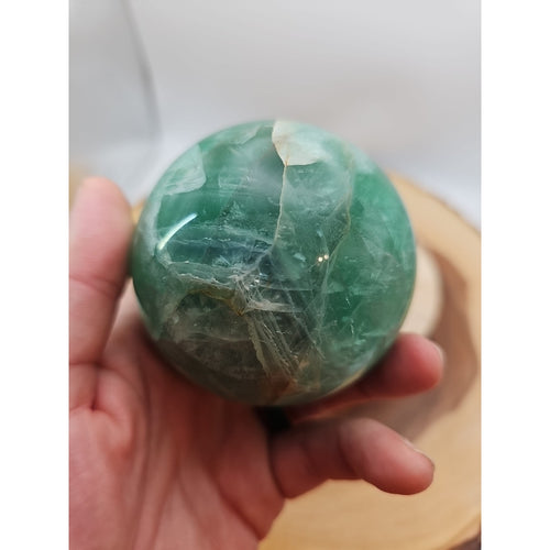 1.59lb Natural Rainbow Fluorite Quartz Crystal Sphere Ball Polished by CrystalCloud Company