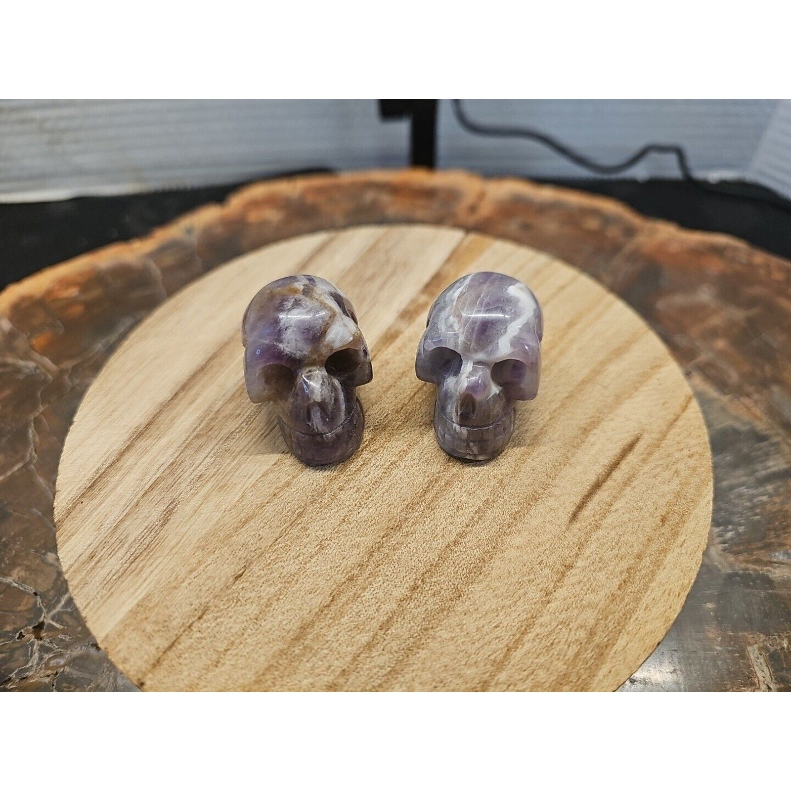 Dream Amethyst Crystal Skull Pair — 93g, Polished Display Pieces | CrystalCloud Company by CrystalCloud Company