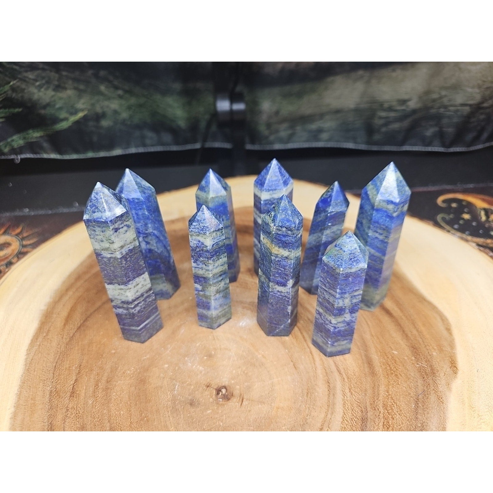 Blue Lapis Lazuli & Pyrite Crystal Tower — Rare Generator Point from Brazil | CrystalCloud Company by CrystalCloud Company