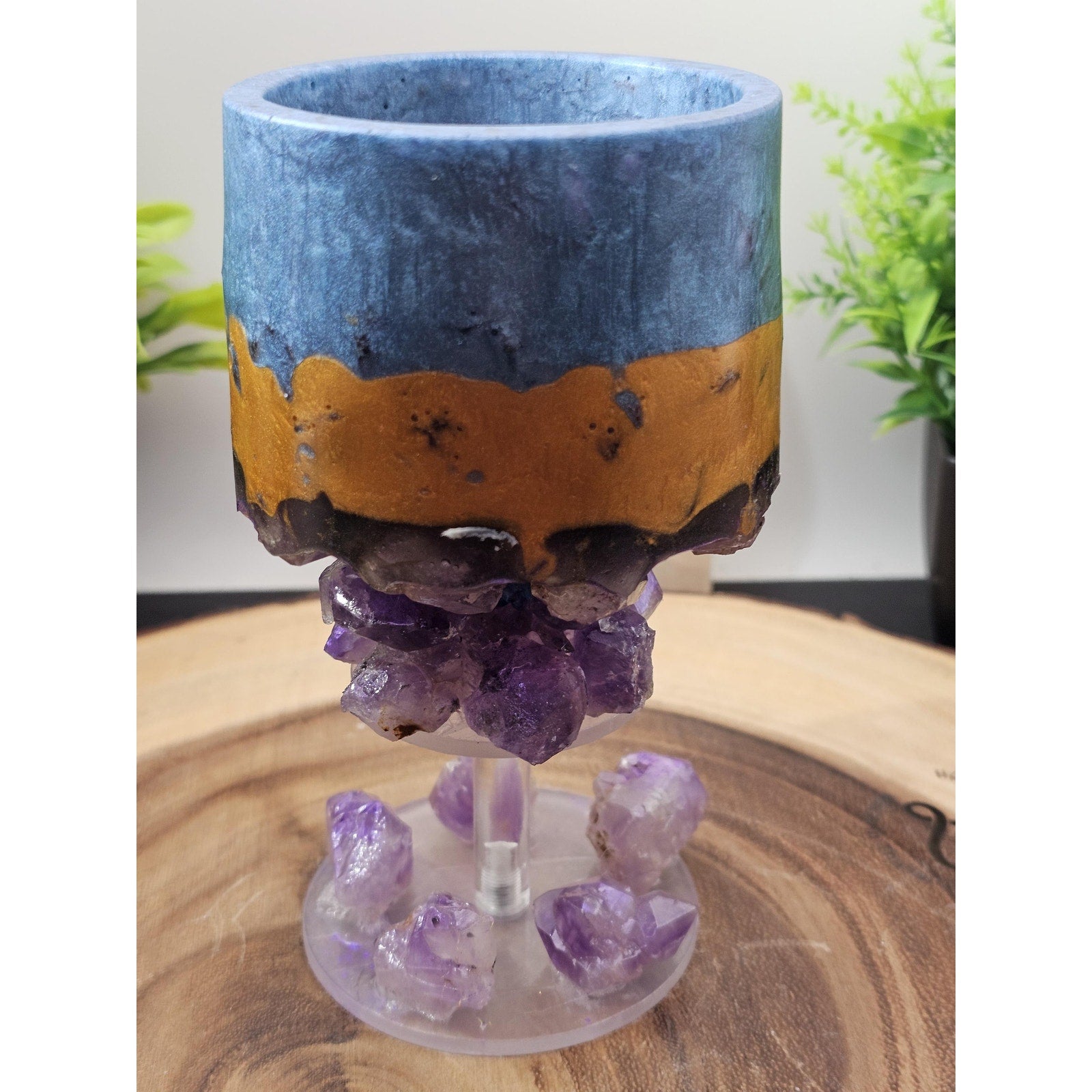 Jewelry Cup made of resin and amethyst from Brazil by CrystalCloud Company
