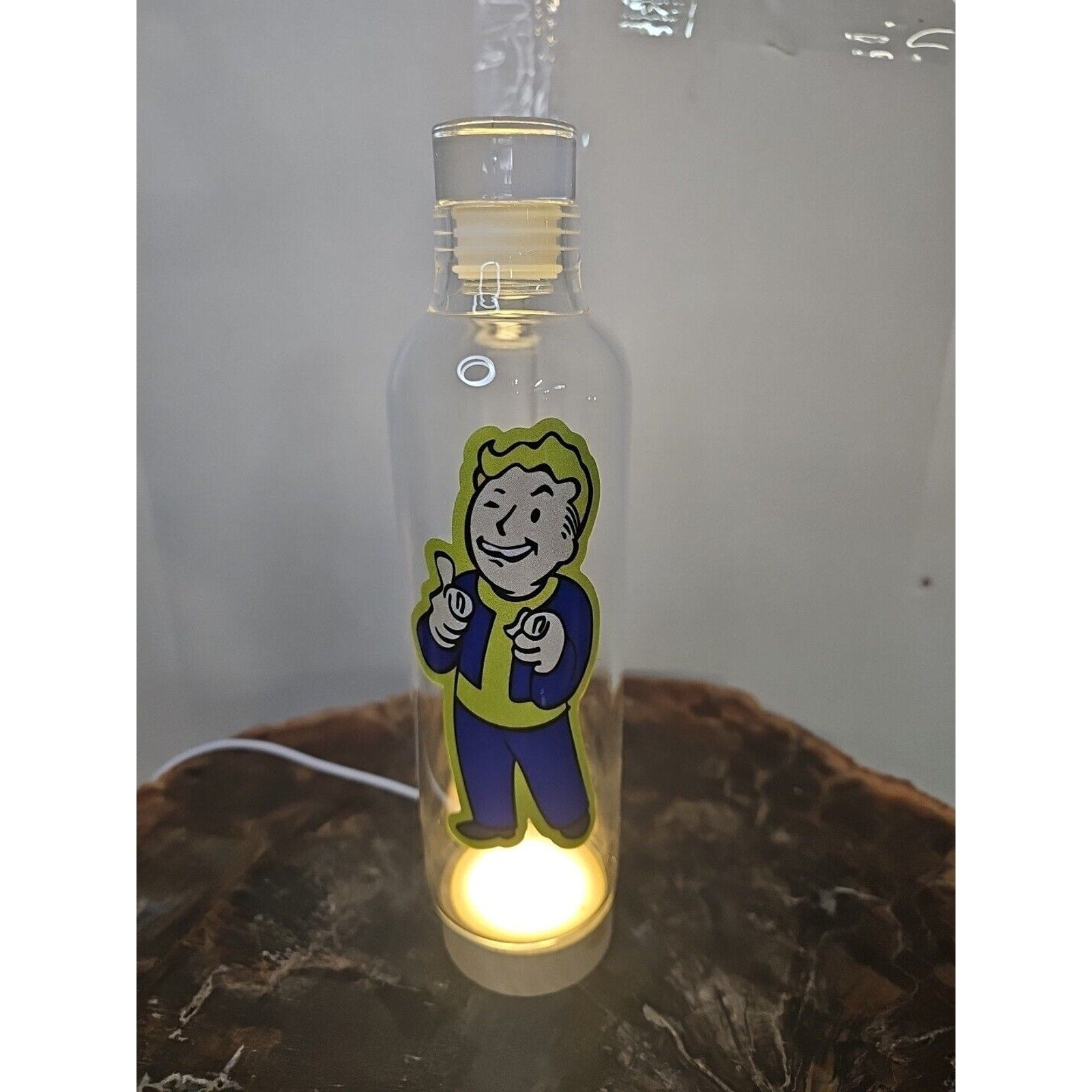 18oz Leak Proof Borosilicate glass bottle with caps BPA Free W/Fallout Boy Logo by CrystalCloud Company