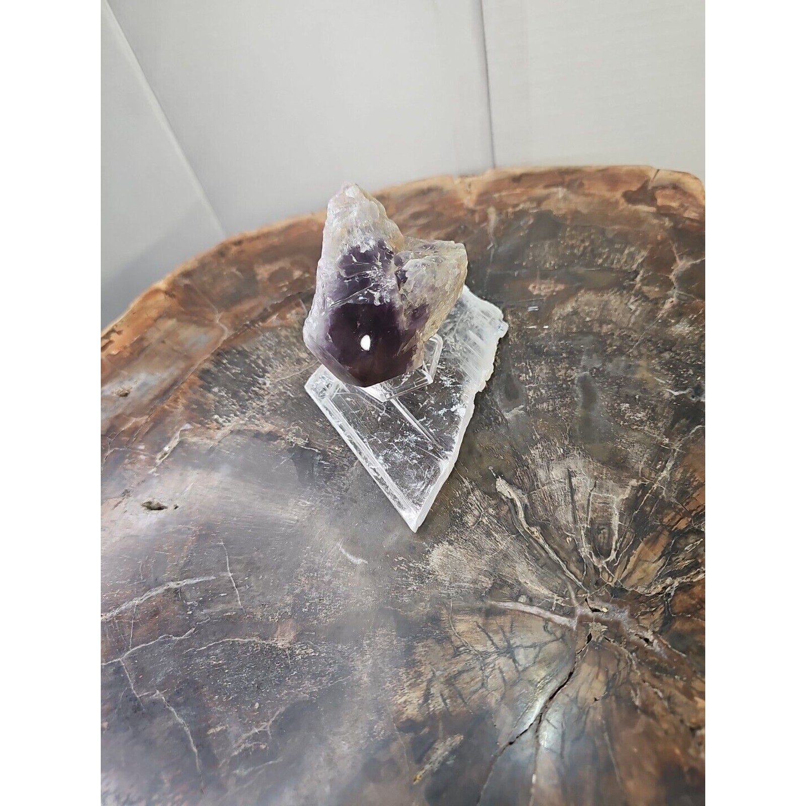Amethyst Crystal Point with Selenite Base — 209g, Brazil | CrystalCloud Company by CrystalCloud Company