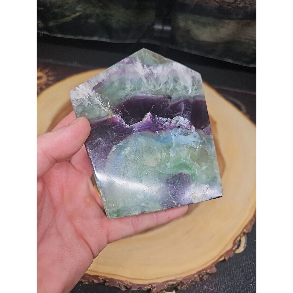 1.15LB Natural fluorite snowflake feather fluorite crystal quartz healing by CrystalCloud Company
