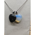 Pendant Necklace 16in Silver Chain Agate Heart by CrystalCloud Company
