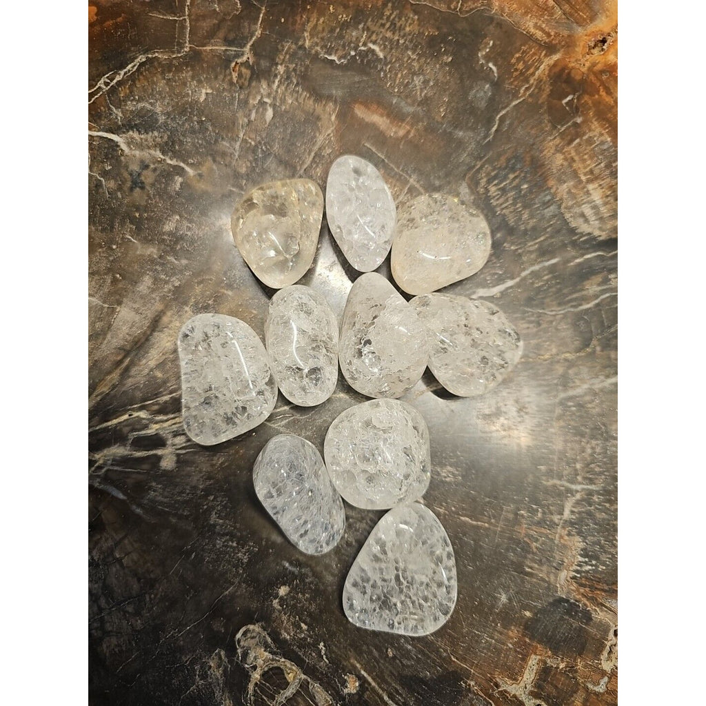 5 Pack Crackel Quartz Tumbled Stones: by CrystalCloud Company