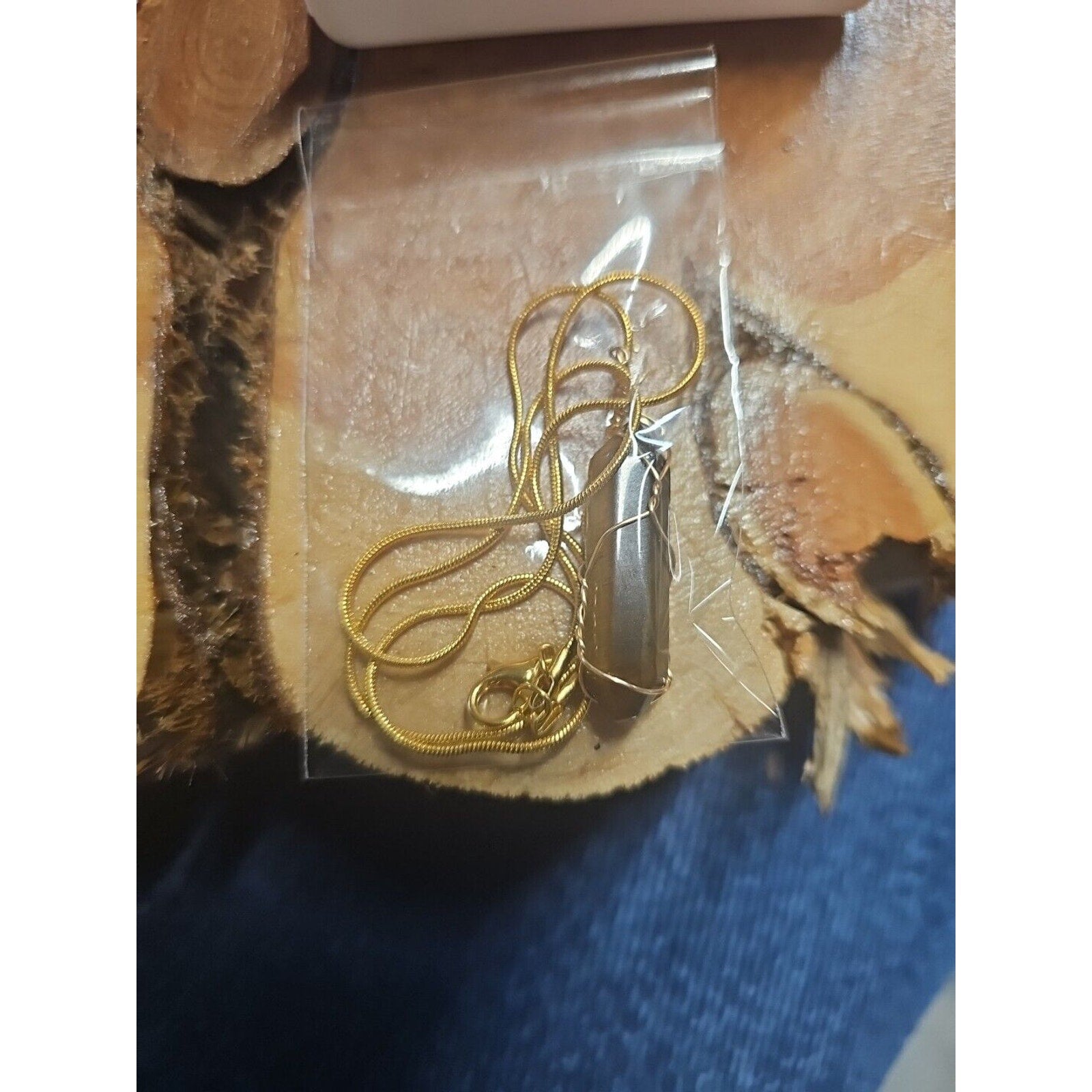 Tiger Eye Neck 18in Gold Plated Chain Handmade by CrystalCloudCompany