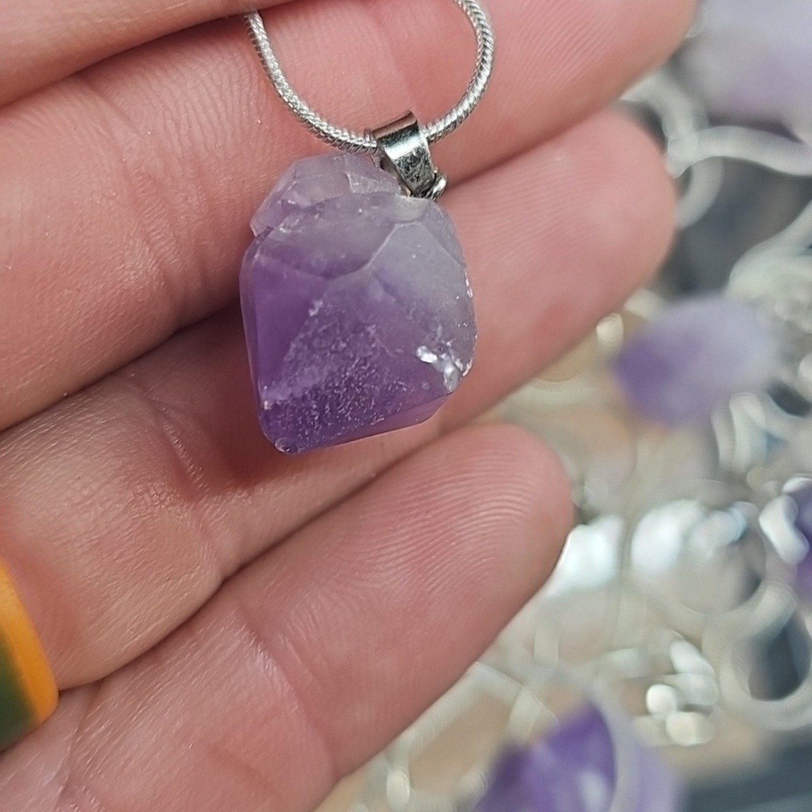 Purple Amethyst Pendant Necklace by CrystalCloud Company