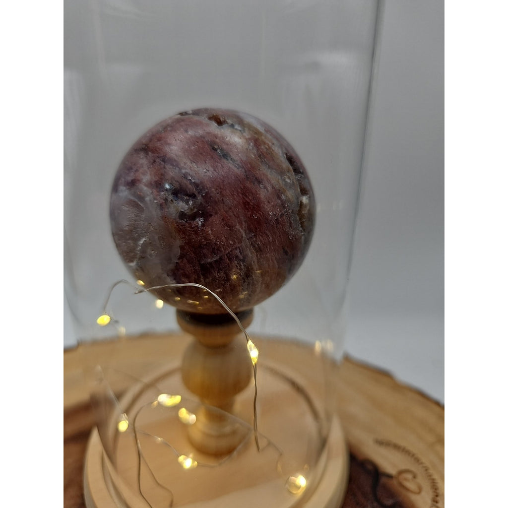 Druzy Ocean Jasper Sphere With Case 60mm by CrystalCloud Company