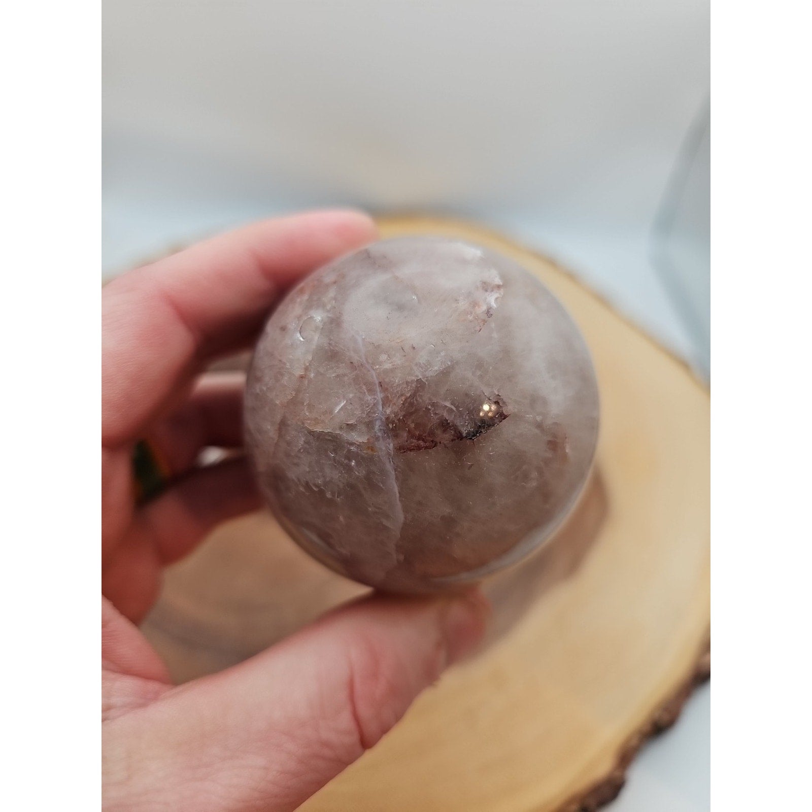 Fire Quartz Crystal Sphere 55-60mm W/stand 1 Each by CrystalCloud Company