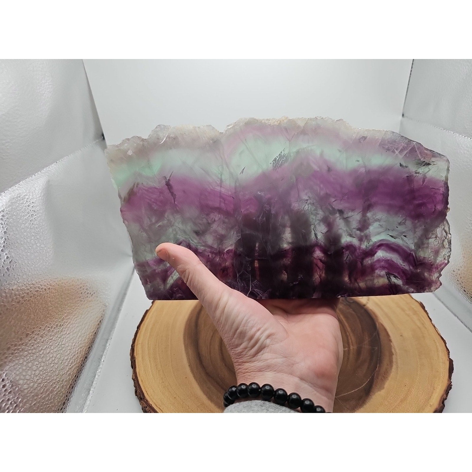 5.7LB Natural Fluorite Quartz Crystal Sheet - Vitreous Mineral Specimen | CrystalCloud Company by CrystalCloud Company