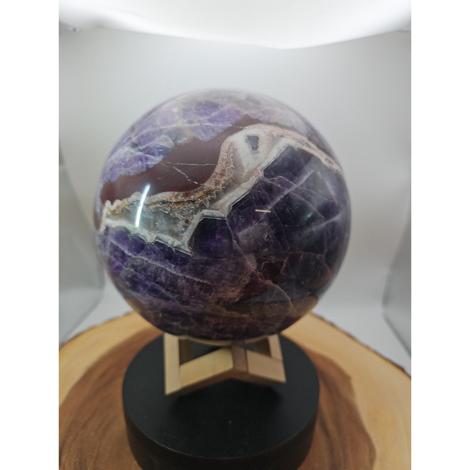 11.78lbs Natural Dream Amethyst Quartz Crystal Sphere Ball by CrystalCloud Company