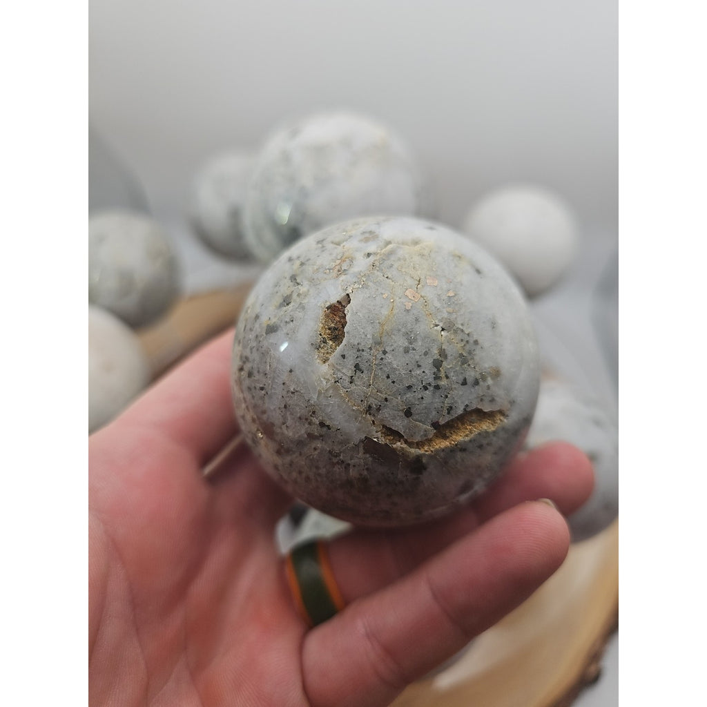 1 Each Natural Golden Pyrite & Jasper Crystal Sphere Ball Polished 55mm + by CrystalCloud Company