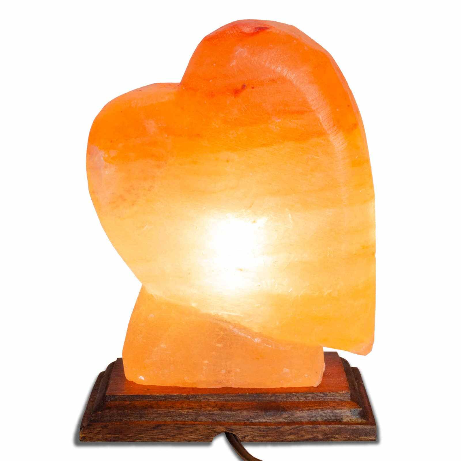 Heart Shaped Salt Lamp - 10" avg. - Cord, Bulb, Dimmer by Sacred Crystals