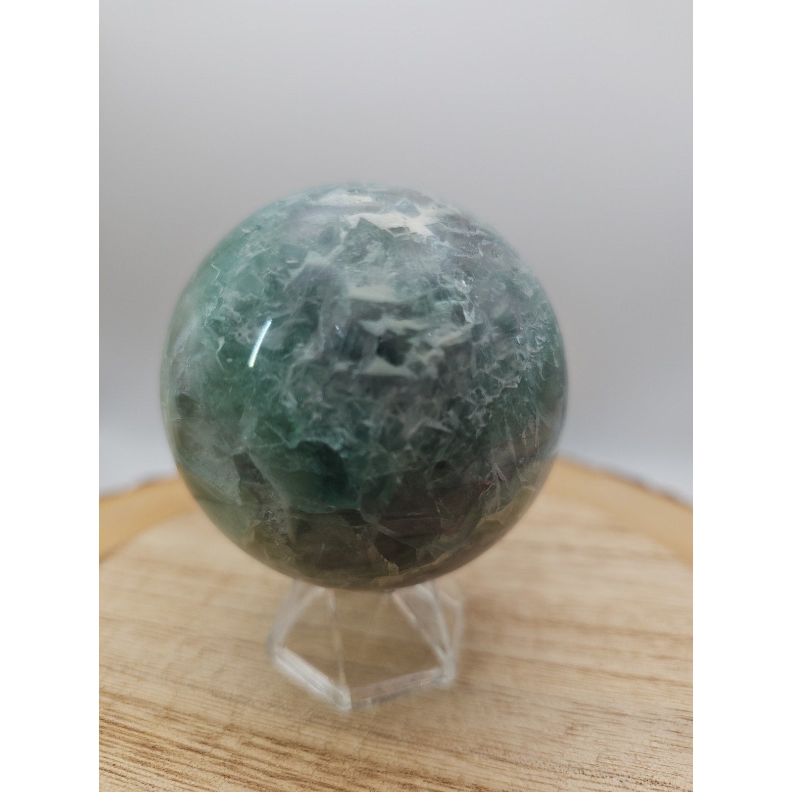1.16lb Natural Rainbow Fluorite Quartz Crystal Sphere Ball Polished by CrystalCloud Company