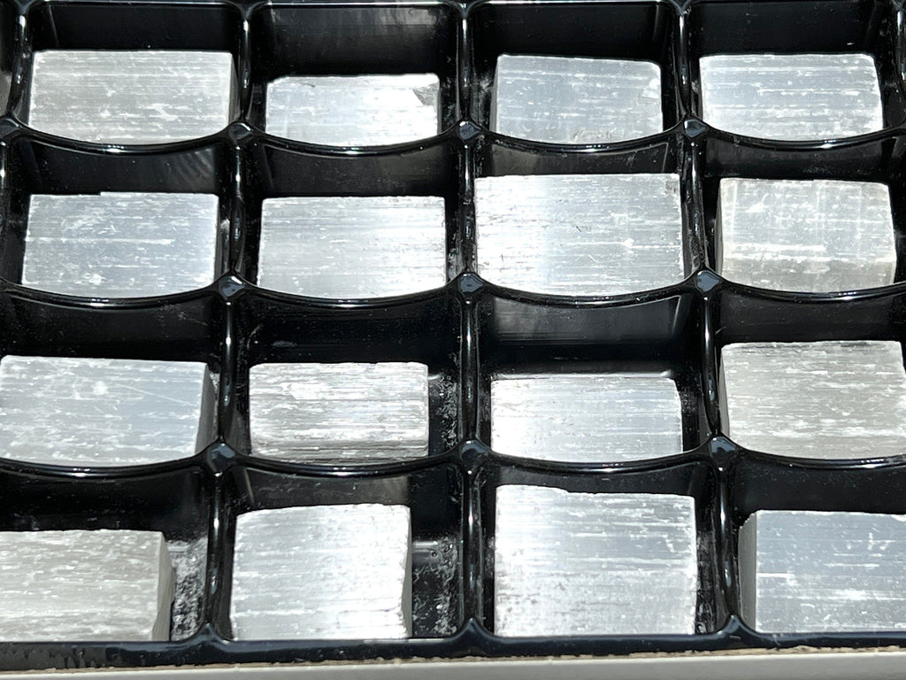 Selenite Rough Raw Crystals (24 Pc) Assorted Box Flat Bulk Wholesale by Amazing Crystals