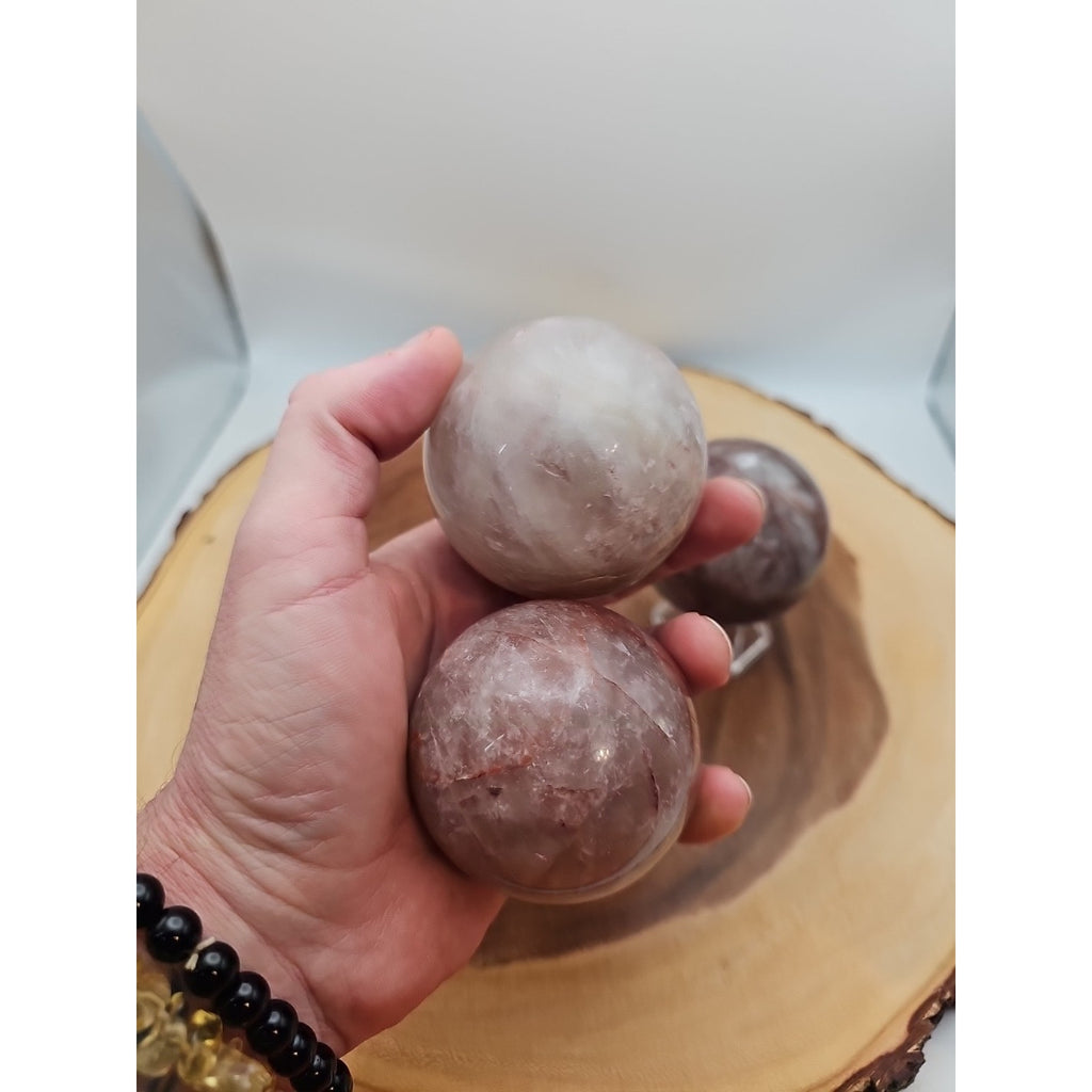 Fire Quartz Crystal Sphere 55-60mm W/stand 1 Each by CrystalCloud Company