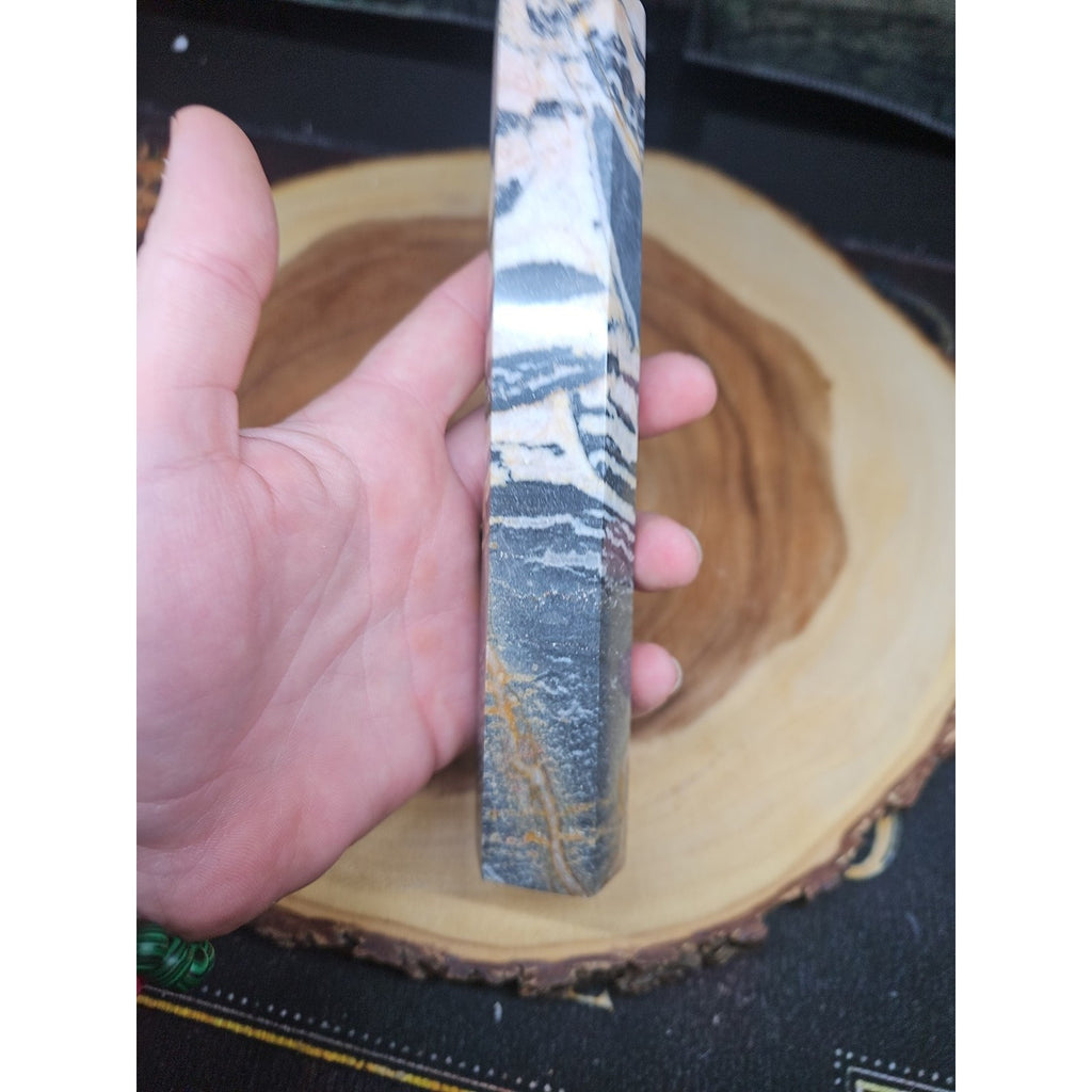 Zebra Stone Tower 443g 8in Tall by CrystalCloud Company