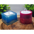 Pair of Handmade Resin Candles — Blue & Magenta, 1lb Pearl Wax + 15 Wicks