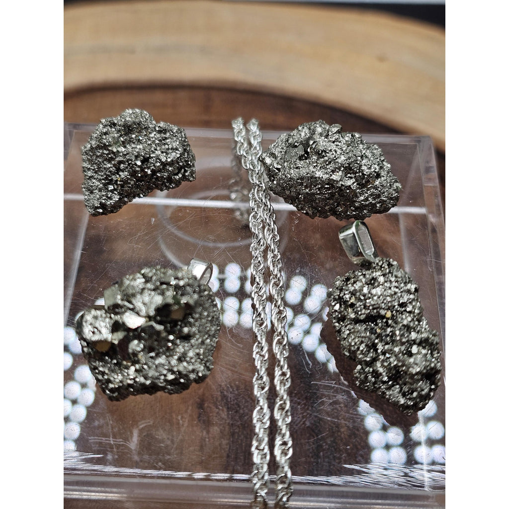 Golden Pyrite Pendant w/silver Chain by CrystalCloud Company
