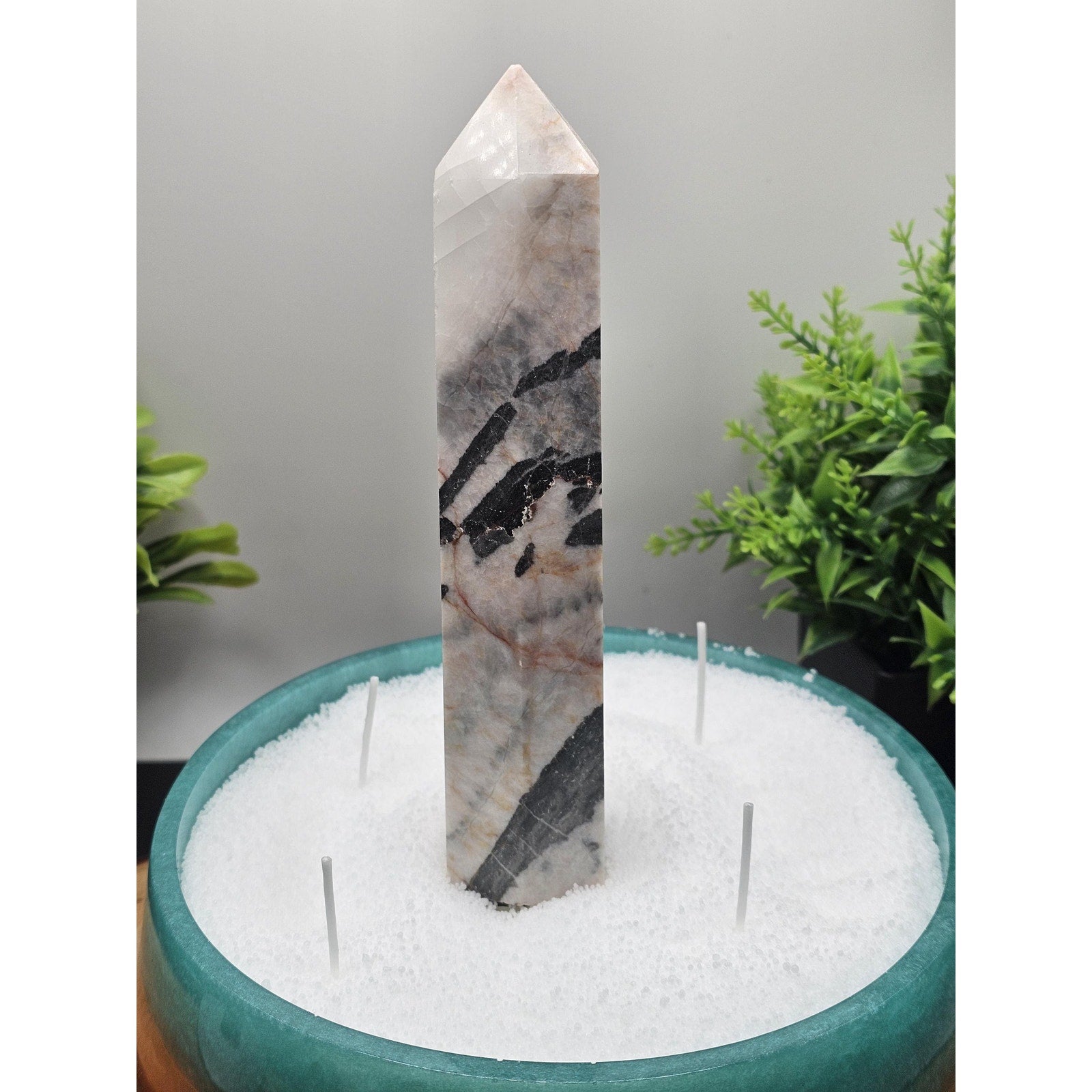 Zebra Stone resin candle by CrystalCloud Company
