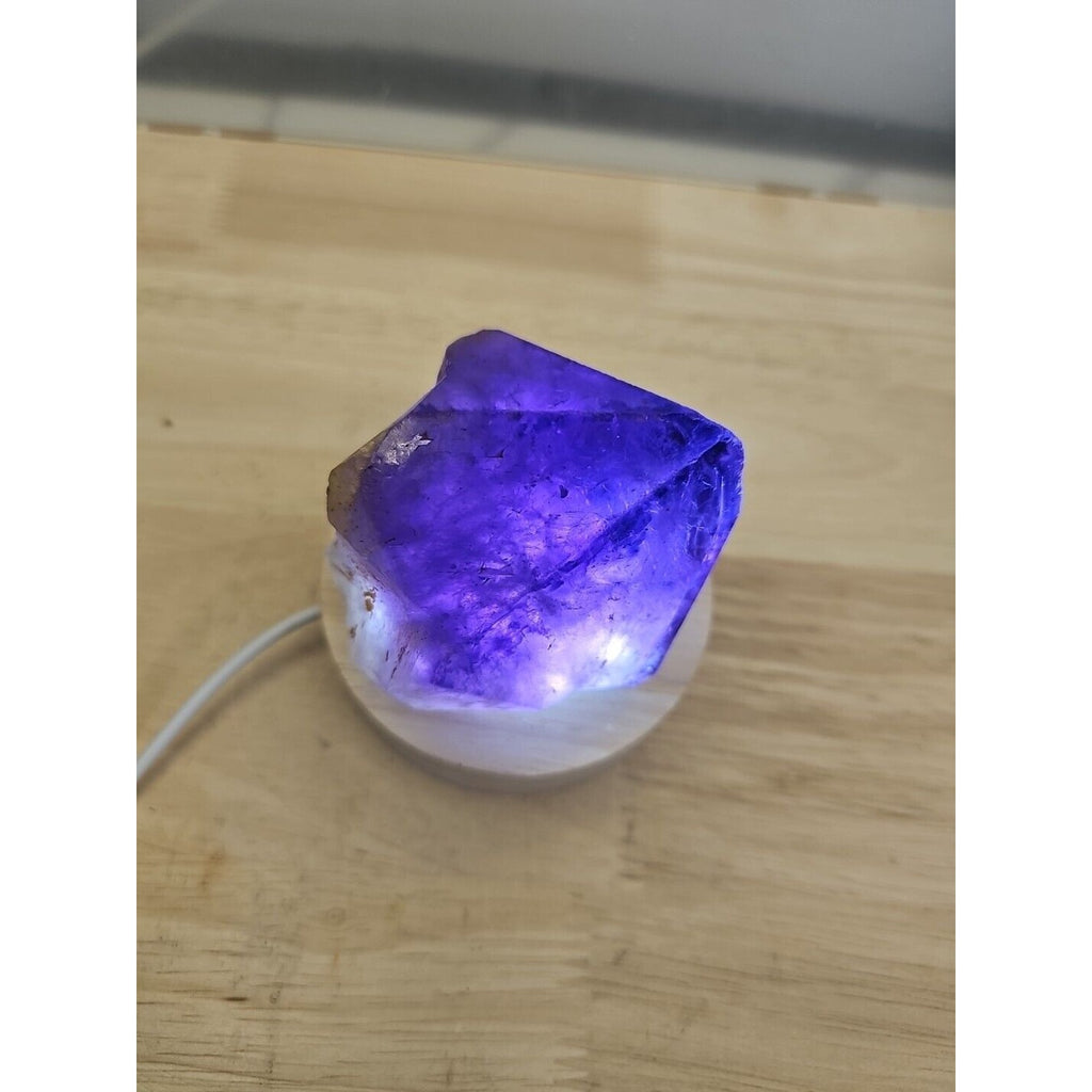 Natural Amethyst Backbone Scepter Crystal with LED — 294g Mineral Specimen | CrystalCloud Company by CrystalCloud Company