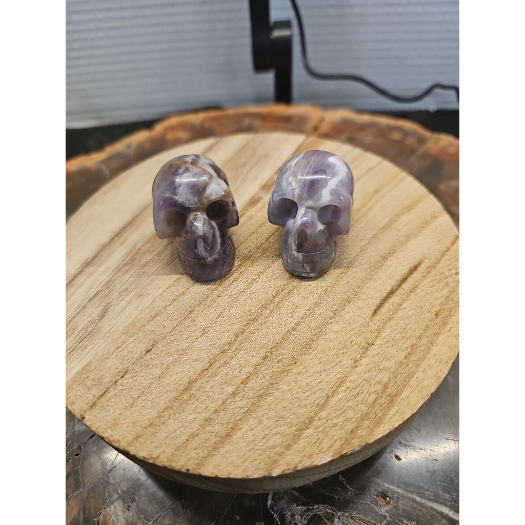 Dream Amethyst Crystal Skull Pair — 93g, Polished Display Pieces | CrystalCloud Company by CrystalCloud Company