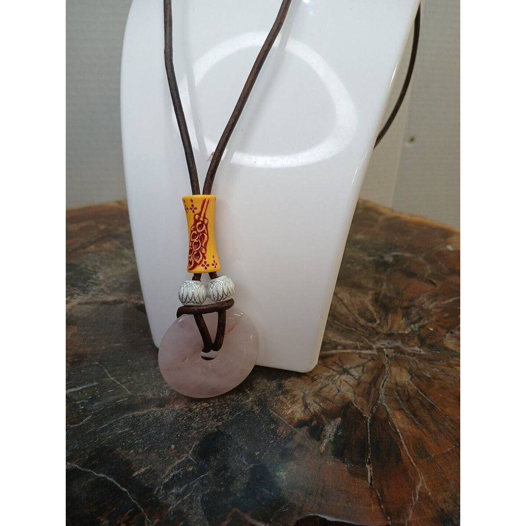 Rose Quartz Pendant Necklace — Handcrafted Natural Stone | CrystalCloud Company by CrystalCloud Company