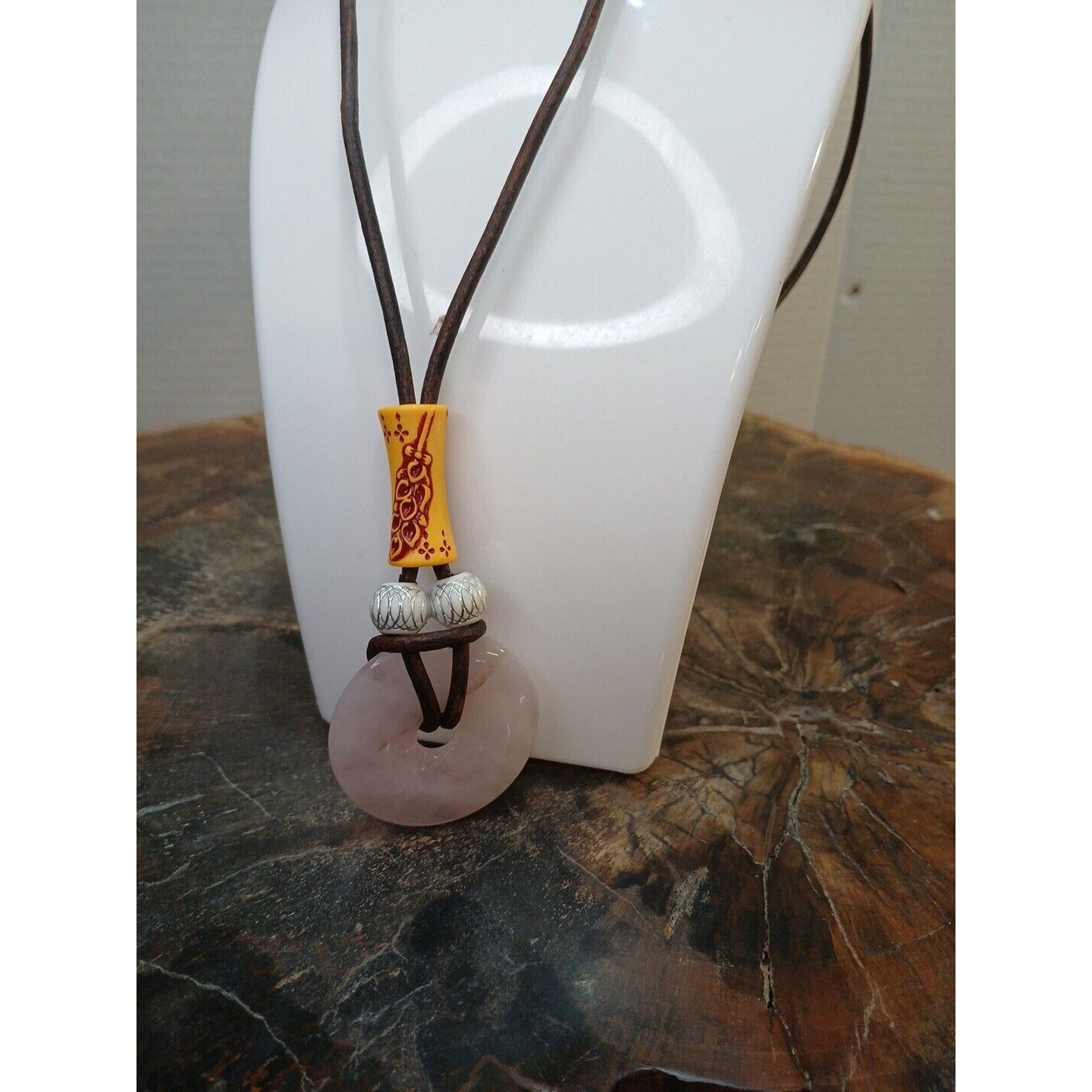 Rose Quartz Pendant Necklace — Handcrafted Natural Stone | CrystalCloud Company by CrystalCloud Company