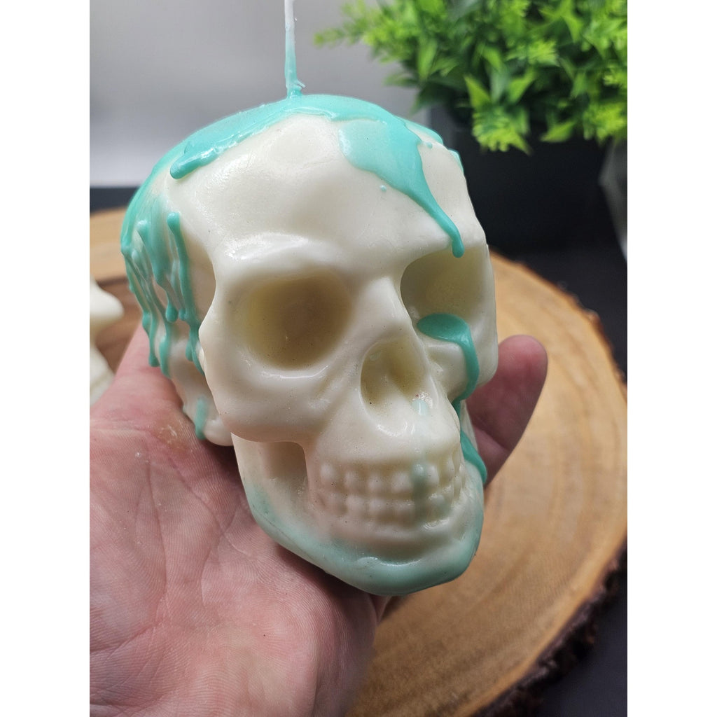 Pair skull candles by CrystalCloud Company