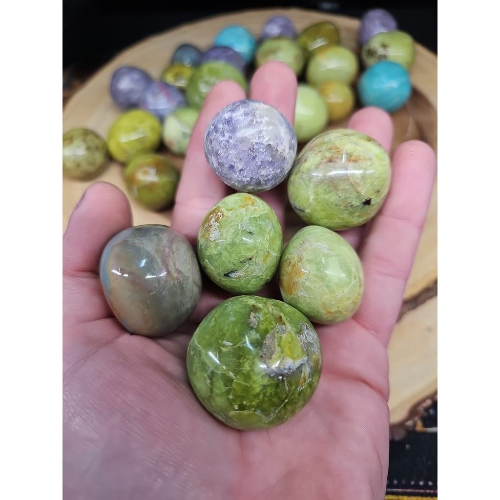 2.28LB 30Pcs A Set Of Natural Quartz Crystal Jasper Palm Stone Polished Healing by CrystalCloud Company