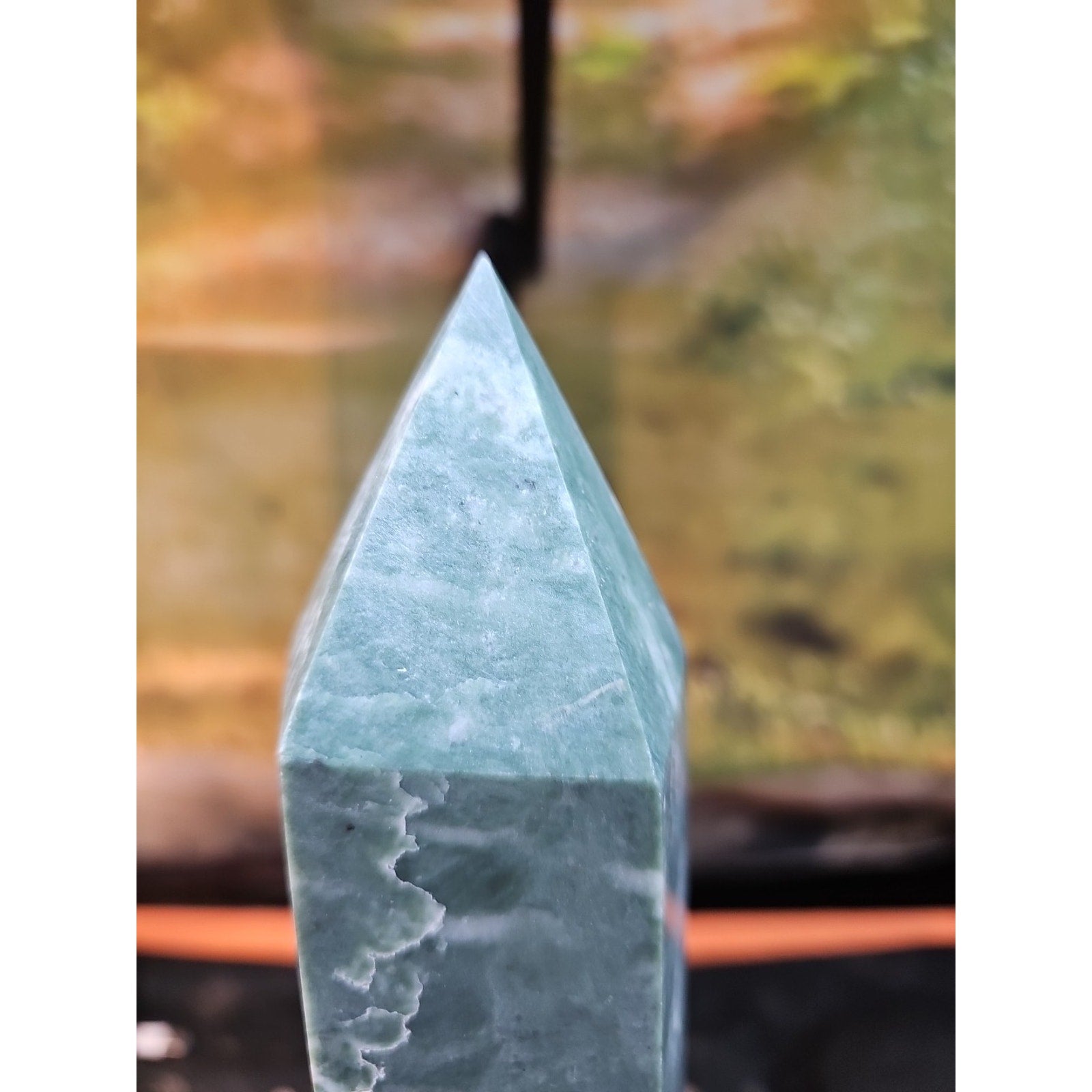 4.69lbs 12in Tall Green Jasper Crystal Point Tower Healing by CrystalCloud Company