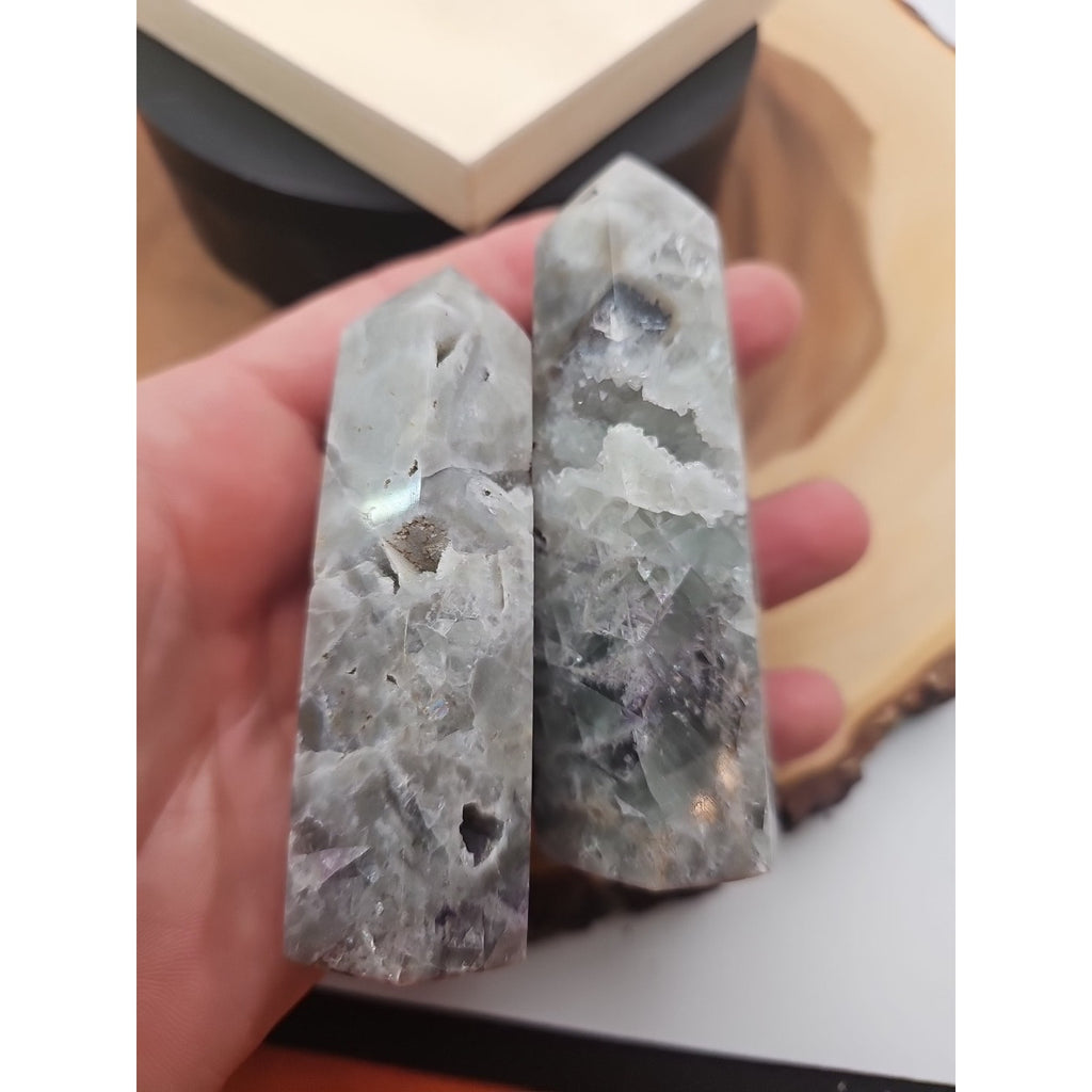 Fluorite Crystal Towers 1 Pair .56lb by CrystalCloud Company