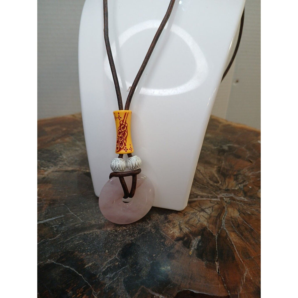 Rose Quartz Pendant Necklace — Handcrafted Natural Stone | CrystalCloud Company by CrystalCloud Company