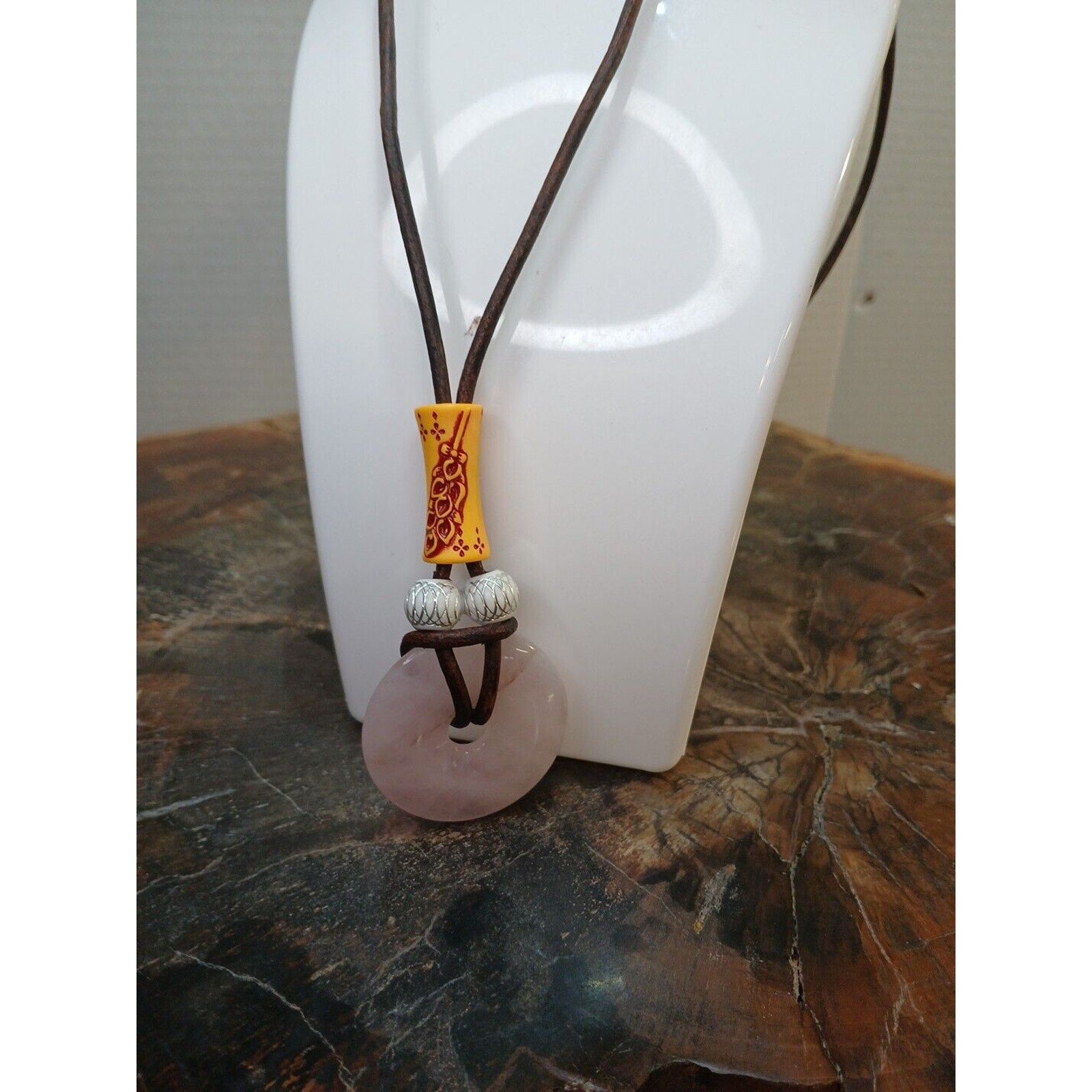 Rose Quartz Pendant Necklace — Handcrafted Natural Stone | CrystalCloud Company by CrystalCloud Company