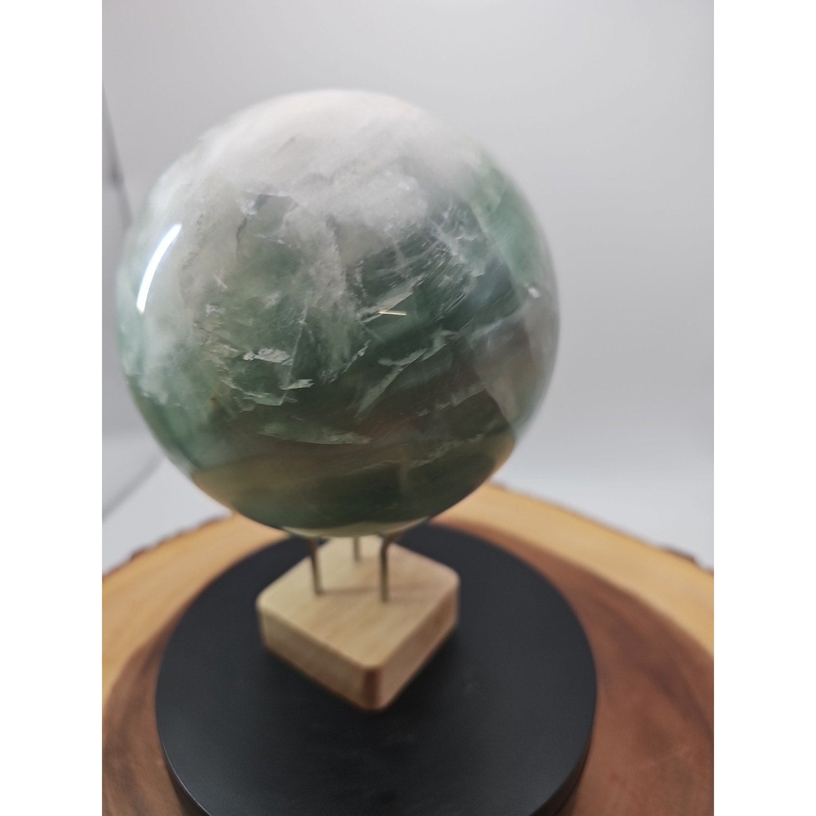 Large Natural Green Fluorite Quartz Crystal Sphere — 5.43 lbs, Madagascar | CrystalCloud Company by CrystalCloud Company