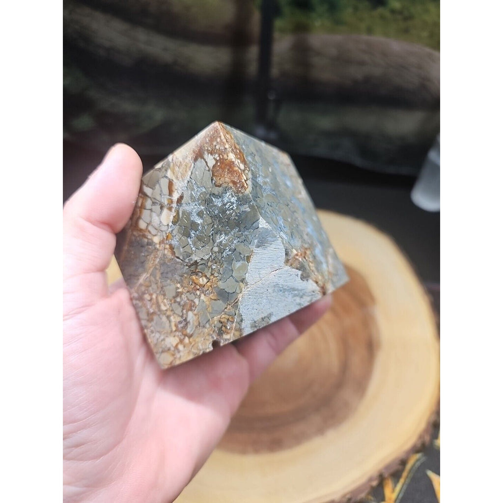 1.87LB 1Pcs Natural Ocean Jasper Onyx Quartz Crystal Geode Square Heptahedron by CrystalCloud Company