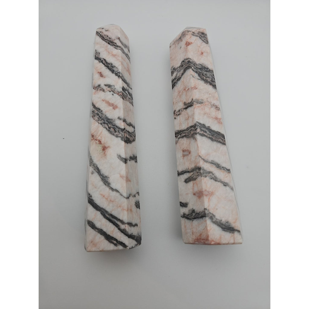 Pink Zebra Jasper 2.37lbs 1 Pair by CrystalCloud Company