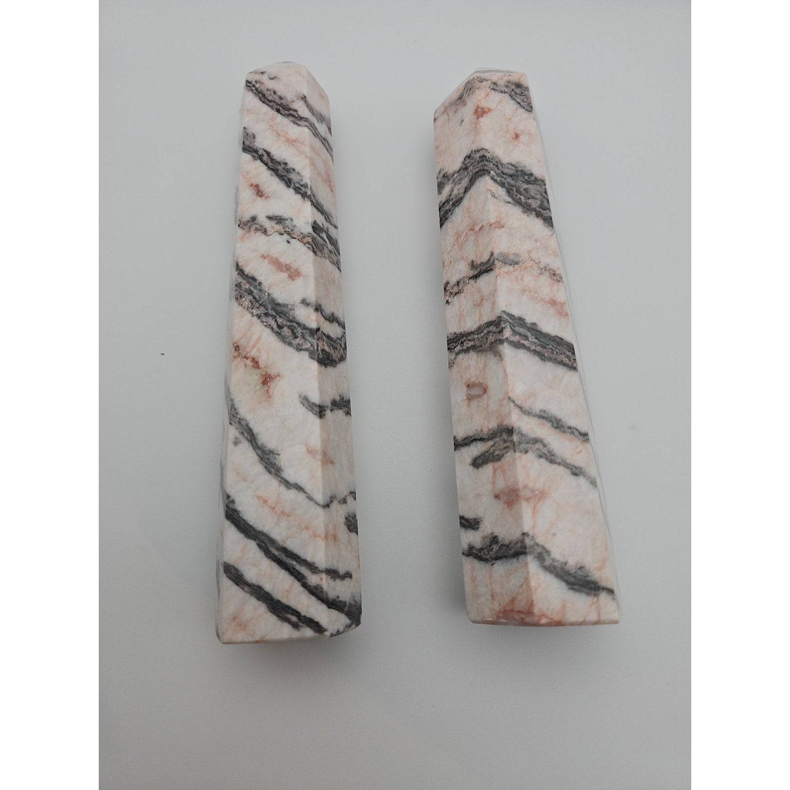 Pink Zebra Jasper 2.37lbs 1 Pair by CrystalCloud Company