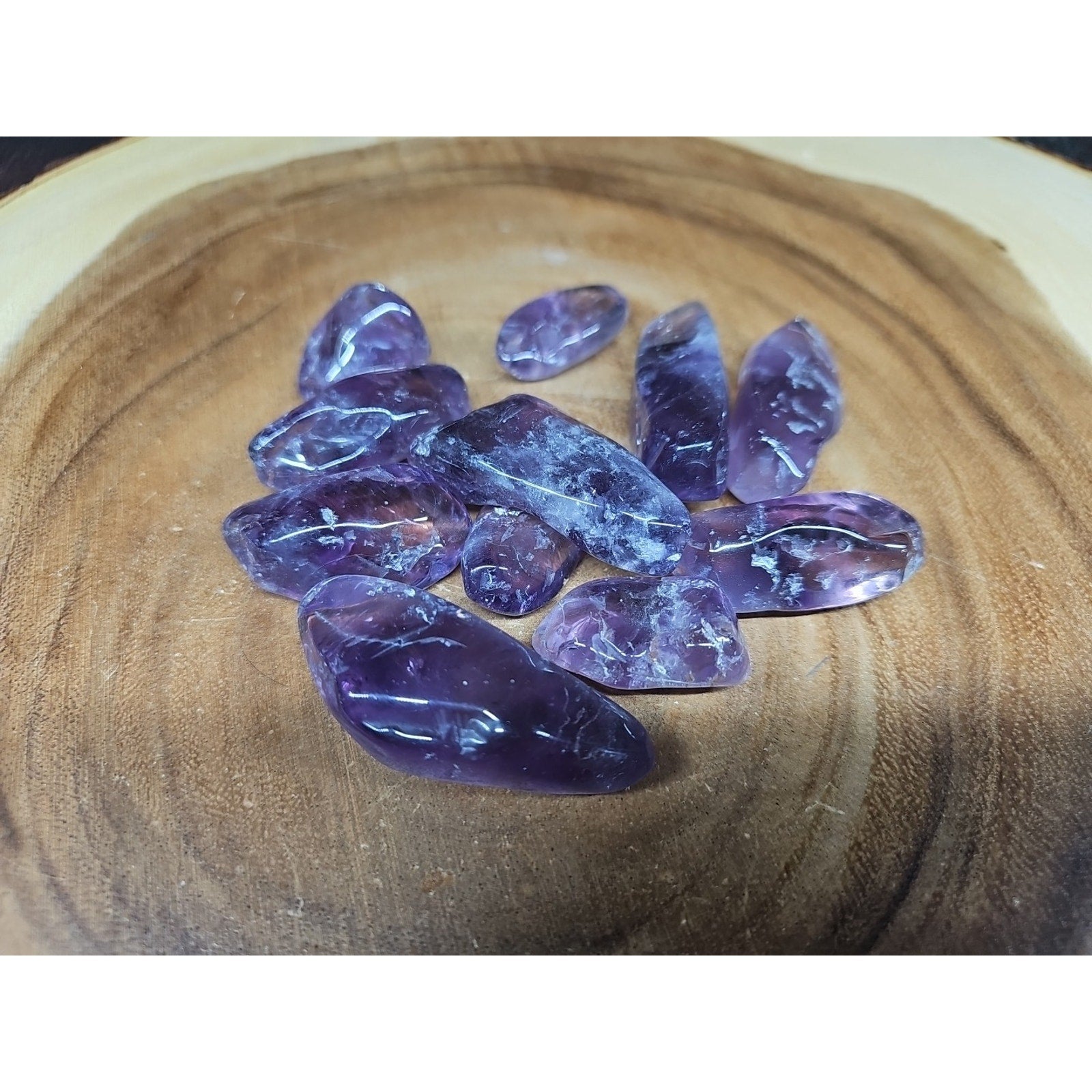 11Pcs Raw Natural Purple Amethyst Quartz Crystal Tumbled Healing Brazil .48lbs by CrystalCloud Company