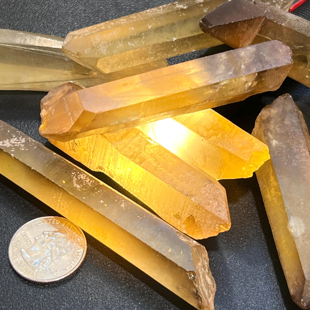 Citrine Crystal Points Extra Large (Untreated) Natural (2-4 Inches) Single or Double Terminated by Amazing Crystals