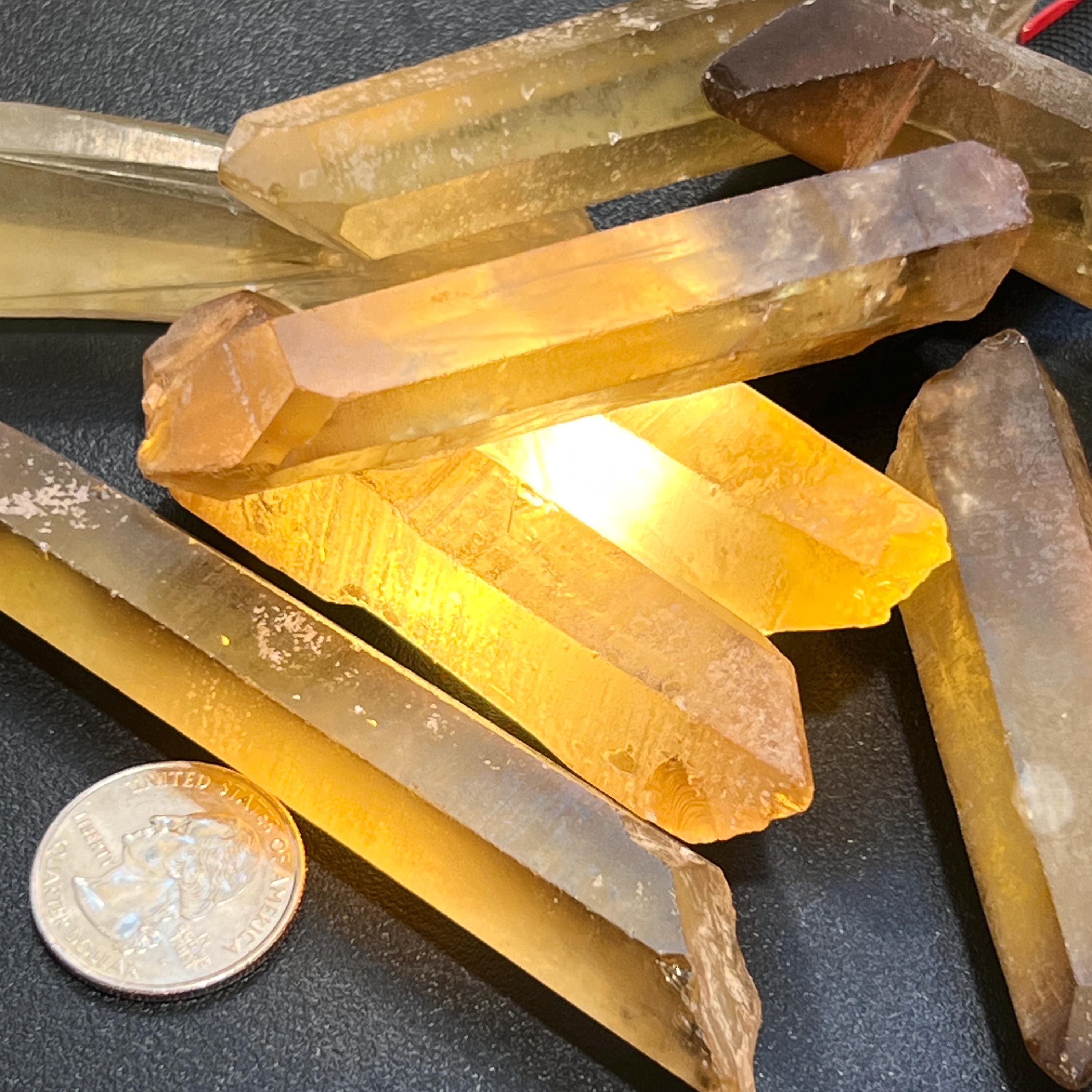Citrine Crystal Points Extra Large (Untreated) Natural (2-4 Inches) Single or Double Terminated by Amazing Crystals
