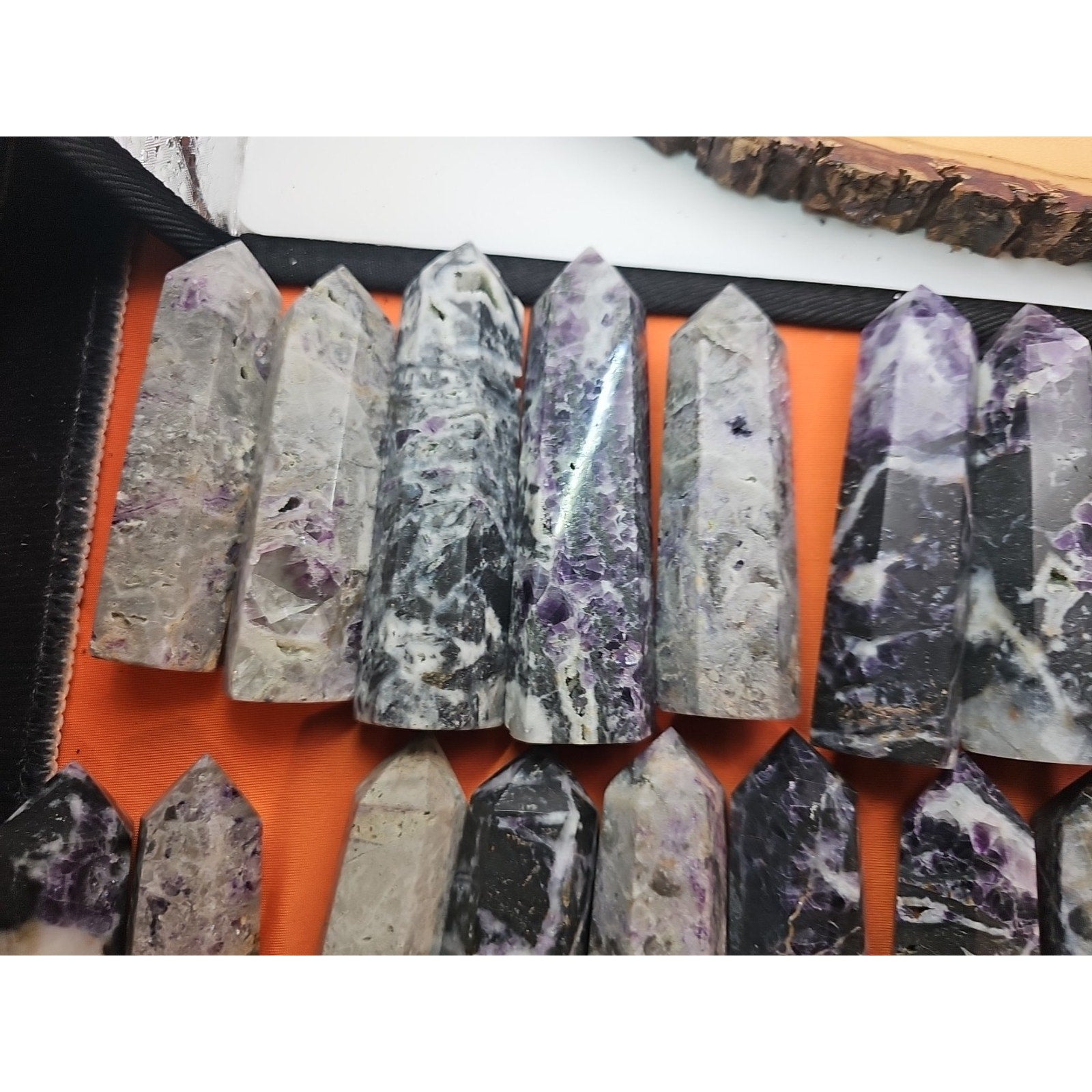 2Pcs Natural Rainbow Fluorite Quartz Crystal Point Tower Polished 4in Tall Avg by CrystalCloud Company