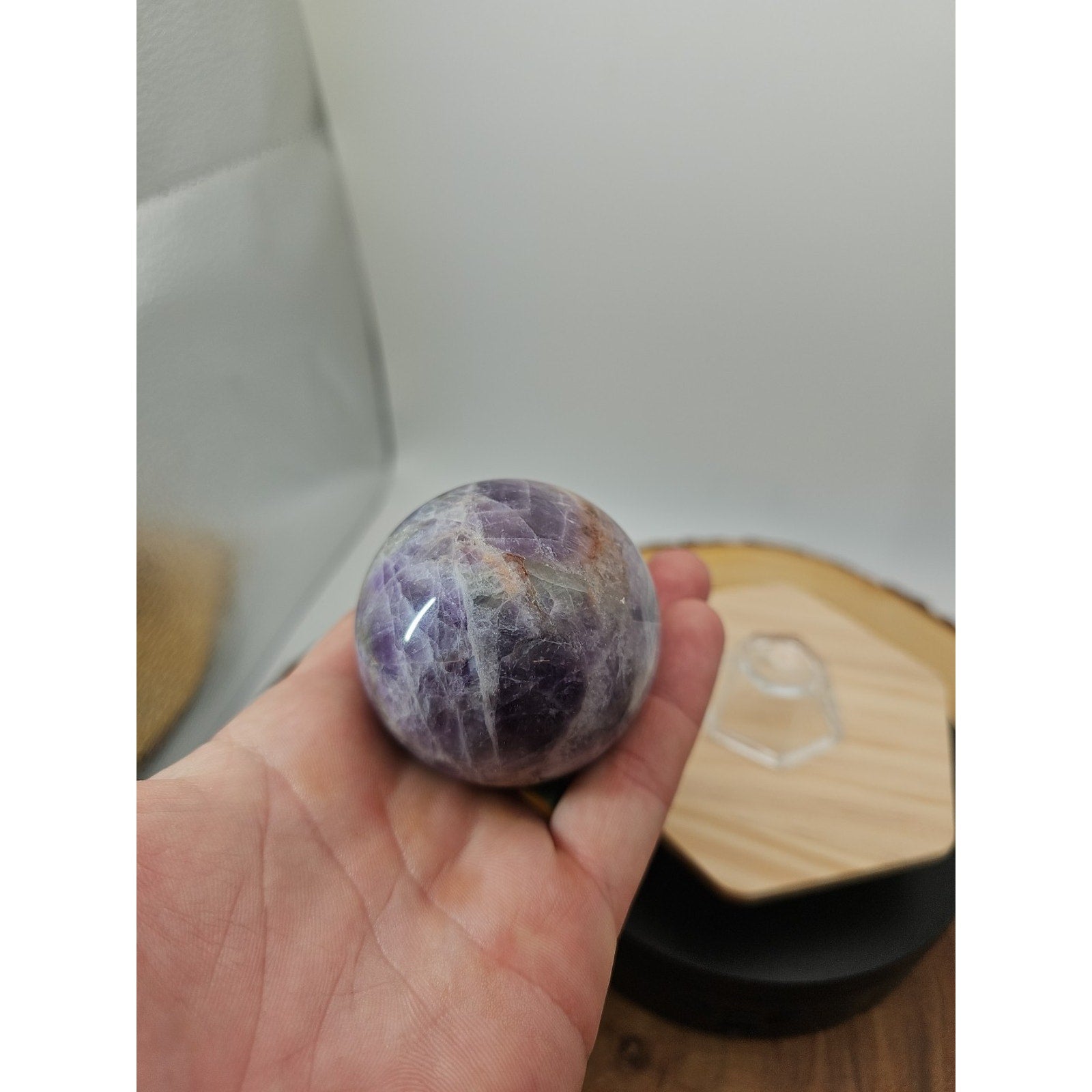 Chevron Amethyst Sphere 250g 56mm by CrystalCloud Company