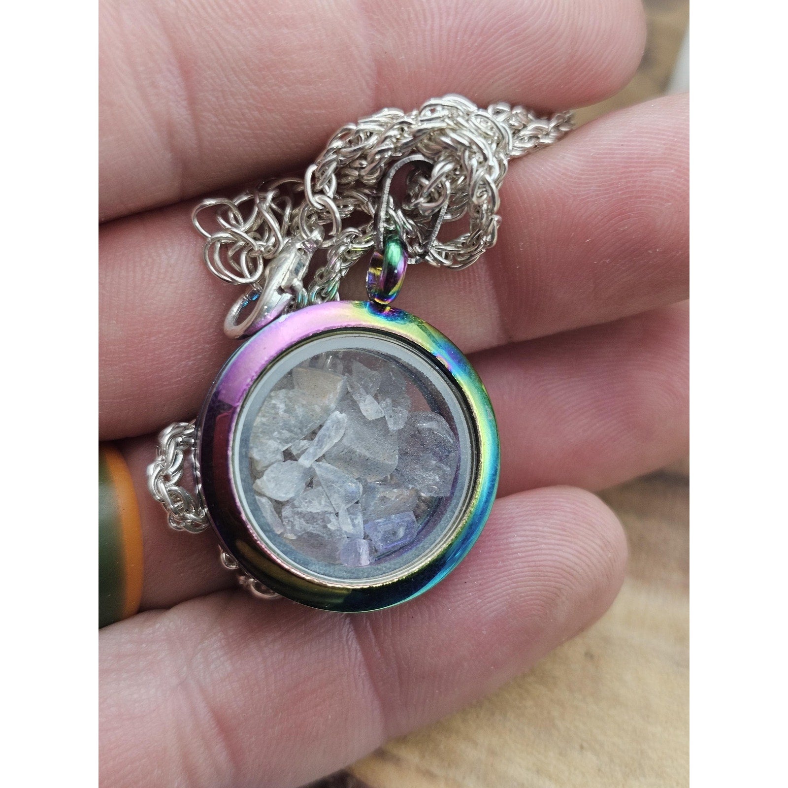 Moonstone Pendant, 16in Sterling Silver Chain by CrystalCloud Company