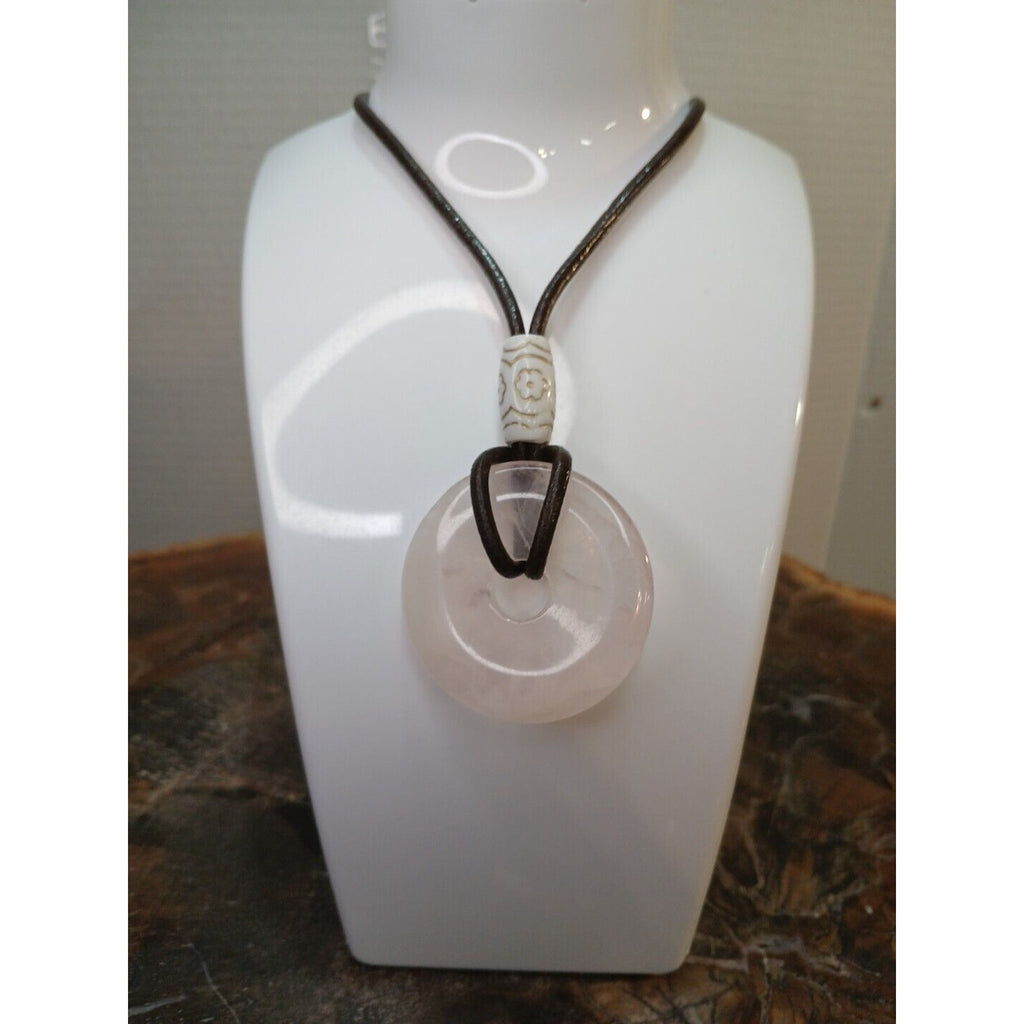 Rose Quartz Pendant Necklace — Handcrafted Natural Stone | CrystalCloud Company by CrystalCloud Company